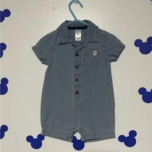 Blue Short Sleeve Baby Romper